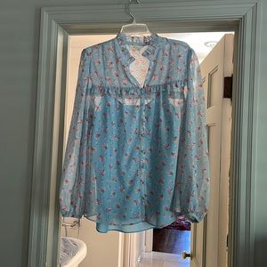 Boden flowered sheer blouse